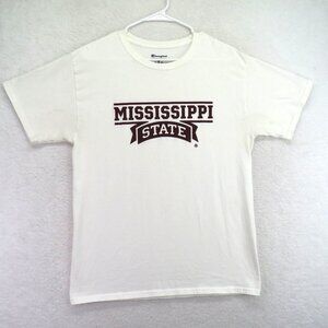 Champion T Shirt Size Medium Mississippi State White Short Sleeve‎